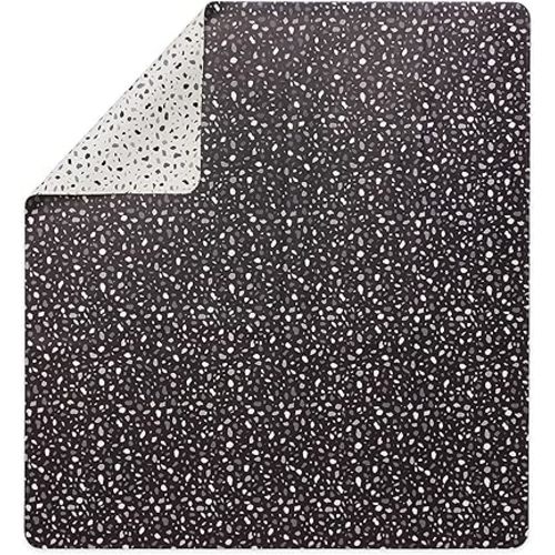 Lalo Splat Mat - Double-Sided Vegan Leather Wipeable Baby Splat Mat - Modern Design, Perfect for Mealtime & Playtime, Easy to Clean High Chair Mat for Floor, 47 x 47 Inches - Terrazzo B&M