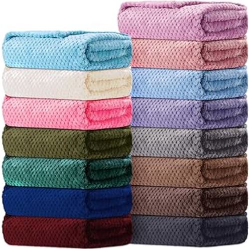 Newwiee 15 Pcs Baby Blanket Flannel 30 x 40 Inches Cozy Newborn Throw Blanket Infant Soft Warm Swaddle Blanket Fuzzy Nursery Receiving Toddler Soft Warm Plush for Crib Stroller Hospital Bed