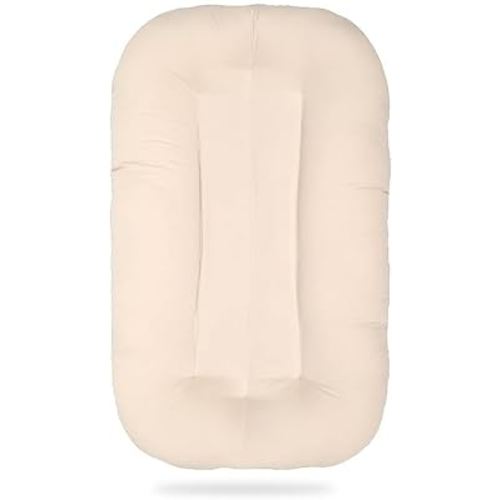 Multifunctional Newborn Baby Lounger, Organic Cotton Infant Nest 0–18M – Portable Breathable 3D Fiber Filling, Machine-Washable (White)