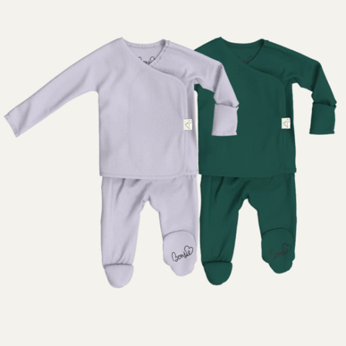 Baby Bundle Footie - Hush Sky + Ever Babe – Bonsie Skin to Skin Babywear