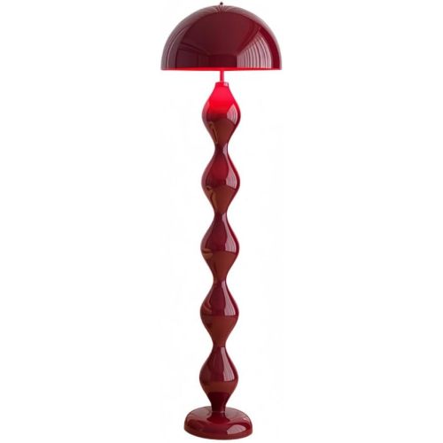 Modern Sculptural Floor Lamp, Contemporary LED Standing Light for Living Room, Bedroom, or Reading Corner(Red)