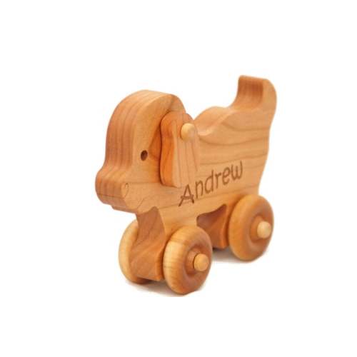 Wood Toy Car Puppy Personalized Toy Push Toy Personalized - Etsy