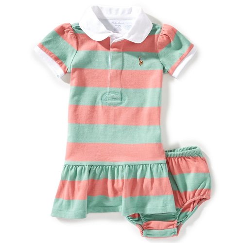 Ralph Lauren Baby Girls Short-Sleeve Striped Rugby Dress