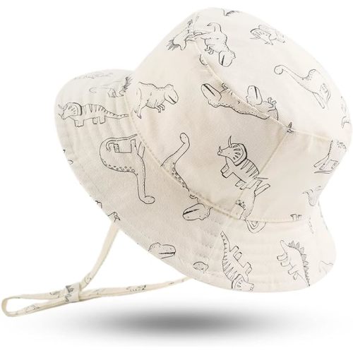 JANGANNSA Dinosaur Baby Boys Sun Hat Cotton Toddler Girls Bucket Hats Summer Sun Protect Cap for Kids