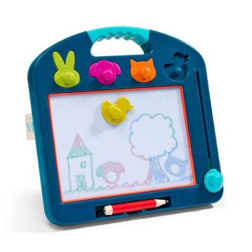 B. toys Stamp & Sketch Magnetic Drawing Board - Portable Sketcher with 4 Animal Stamps
