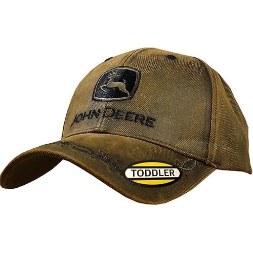 John Deere Toddler Kids Oilskin Cap-Brown-Os
