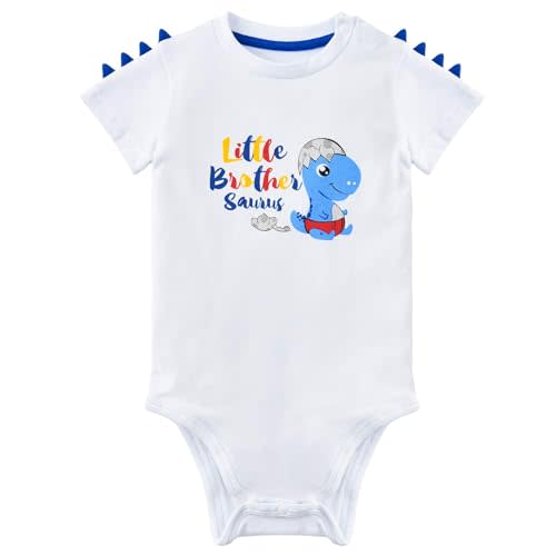 WAWSAM Little Brother Saurus Bodysuit Baby Boys’ Dinosaur Newborn Romper Gift