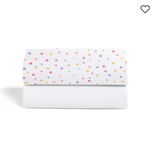 Crib 2 Pack Fitted Sheets - Multi-Spot/White ‐ Snuz