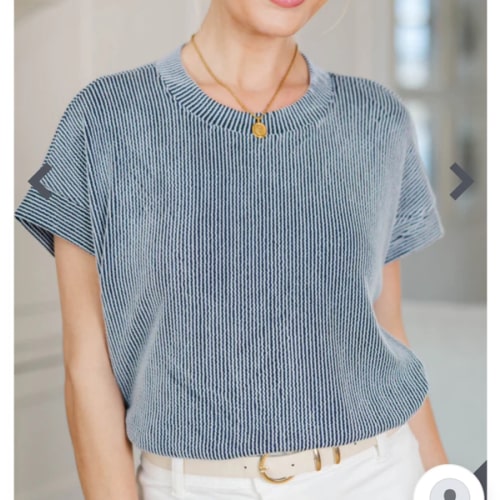 NURSING COLLECTION: Catch On Navy Ribbed Top