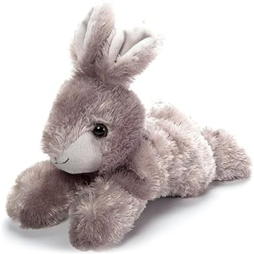 The Petting Zoo Rabbit Stuffed Animal Plushie, Gifts for Kids, Scoopz Wildlife Animals, Grey Bunny Plush Toy, 8 inches