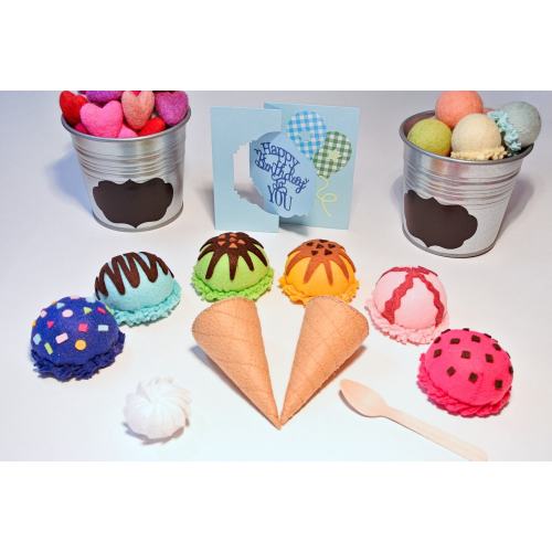 Felt Ice Cream Set Tropical. Felt Food, Ice cream Toy, Felt Toys, Felt Ice cream, Toy food, Pretend Food, Play food, Play Ice Cream Set