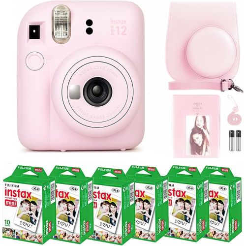 Fujifilm Instax Mini 12 Instant Camera Clay White & 60 Fuji Film Sheets