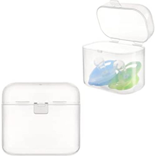 Accmor Pacifier Case, Pacifier Container Can Storage 2 Pacifiers, Baby Pacifier Holder Case for Travel, BPA Free,Transparent,2 Pack