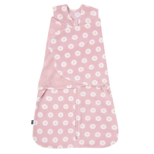 HALO Baby Girl Micro-Fleece 3.0 TOG Sleepsack Sleeveless Swaddle Wrap - Daisy -S: Infant, Front Full Length Zipper, Sleeveless, Floral Pattern