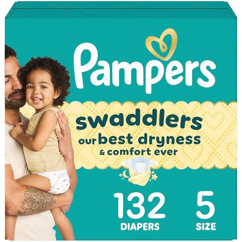 Pampers Baby Diapers - Swaddlers - Size 5, 132 Count, Ultra Absorbent Disposable Infant Diaper