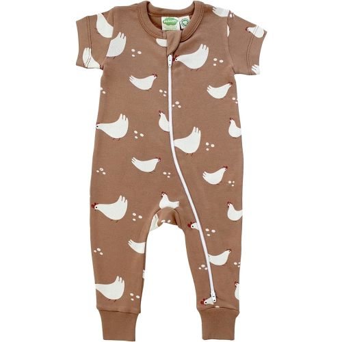 PARADE Organic Signature Print '2-Way' Zip Romper Short Sleeve