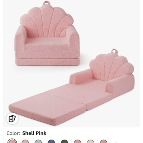 Amazon.com : Blissful Diary Foldable Kids Couch, 2-in-1 Kids Sofa Chair, Pink Shell 50.8" Fold-Out Play Area, Supportive Foam, Washable Cover, Carry Handle, Pre-Assembled, Kid-Safe Zipper