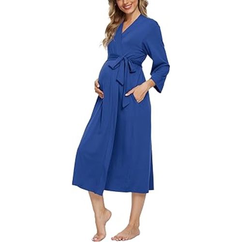 Xpenyo Women's Maternity Sleepwear,Labor/Delivery/Nursing/Hospital Nightgown Kimono Robes Long Pregnancy Loungewear