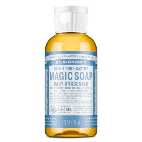 Dr. Bronner's Magic Pure Castile Liquid Soap Bodywash - Baby Unscented - 2 fl oz