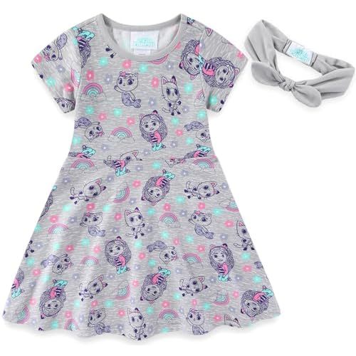 DREAMWORKS GABBY'S DOLLHOUSE Girls French Terry Skater Dress with Headband for Toddler and Big Kids