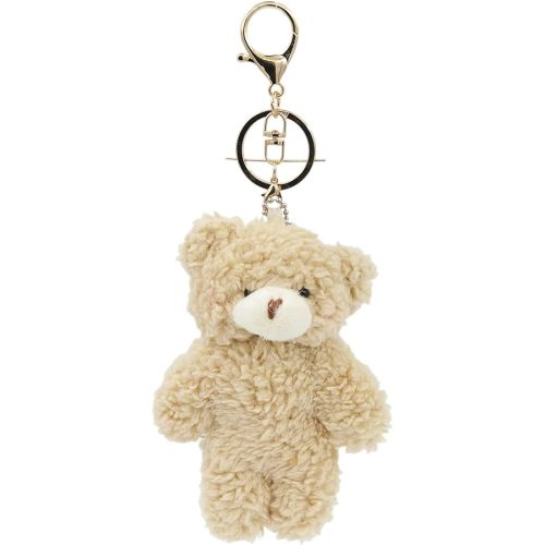Bear Plush Keychain Toys for Kids with Purple Heart 5" Inch Stuffed Teddy Plushie Backpack Purse Pendant Gift for Girls (A-Brown)