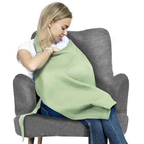 San Francisco Baby Nursing Cover – Breathable Breastfeeding Cover for Nursing, 360° Nursing Cover Up for Breastfeeding, Privacy Nursing Covers, Nursing Blanket for Breastfeeding – Mist Green
