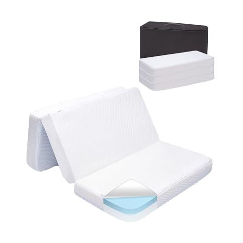 Mecc ecoh Portable Pack and Play Mattresses, Breathable Cover Pack N Play Mattress, Reversible Memory Foam, Water Resistant Lining for Travel Outdoor, Fit for Graco, Pamo, Baby Trend Etc. 38"x26"