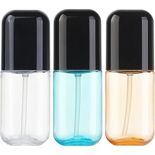 Travel Spray Bottle 3 Pack 2.7oz/80ml Portable Plastic Small Spray Bottles Refillable Mini Spray Bottle Empty Fine Mist Spray Bottles for Makeup Removers, Perfume, Essential Oils Toners Rose Waters