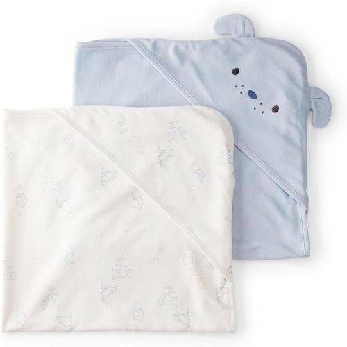 Carter's Baby Hooded Towel (2-pk Ivory/Blue)