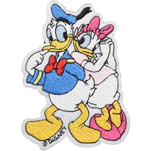 EC Trading Cartoon Donald Daisy Lovers Cartoon Ducks Characters Embroidered 3.5Inch Tall Iron on Patch, Multicolored