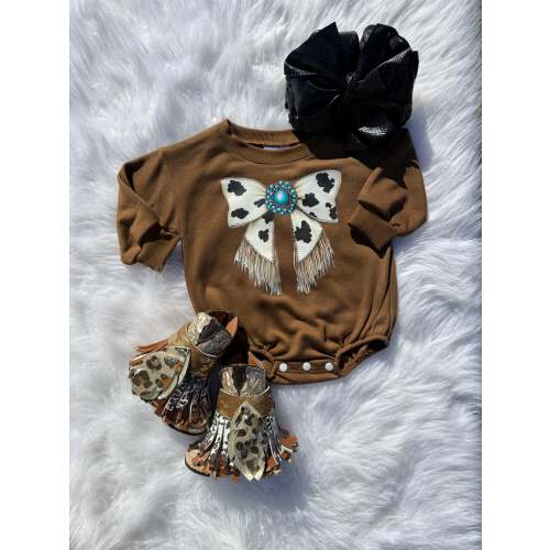 Cowgirl Bow Bubble Romper