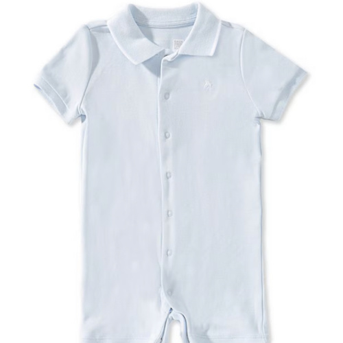 Ralph Lauren Baby Boy Short Sleeve Soft Cotton Polo Shortall Blue