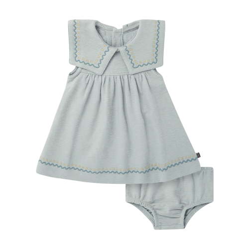 Modern Moments by Gerber Baby Girl Novelty Embroidered Collar Dress and Diaper Cover, 2-Piece, Sizes 0/3 Months - 24 Months