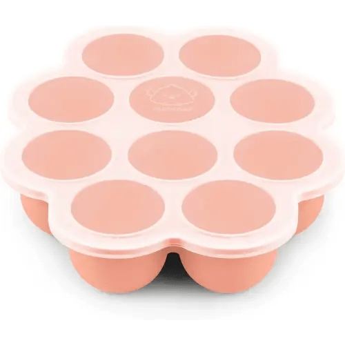 KeaBabies Silicone Food Freezer Trays with Lid, 2oz x 10 Pods Baby Food Storage Containers, Easy Puree Meal Prep, Breast Milk Silicone Freezer Molds, Dishwasher,Microwave Safe,BPA-Free(Roseate)