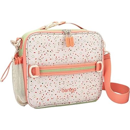 Bentgo Kids Lunch Bag (Whimsy & Wonder Collection) - Durable, Double-Insulated Lunch Bag for Kids 3+; Holds Lunch Box/Water Bottle/Snacks; Water-Resistant Fabric & Zip Pockets (Geo Speckle)