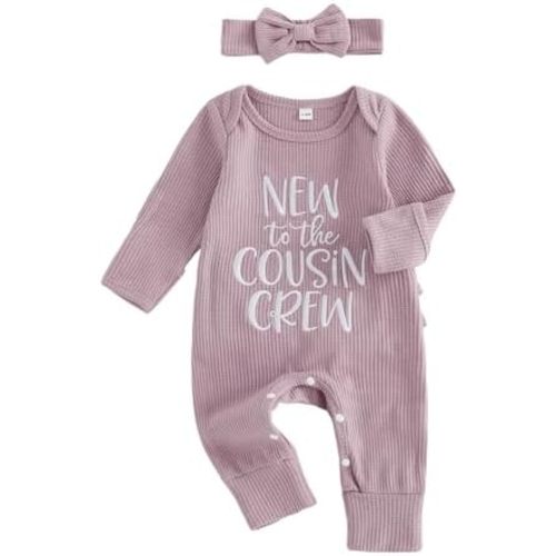 Tsultryofs Baby Girl Romper Newborn Infant Fall Clothes Waffle Jumpsuits