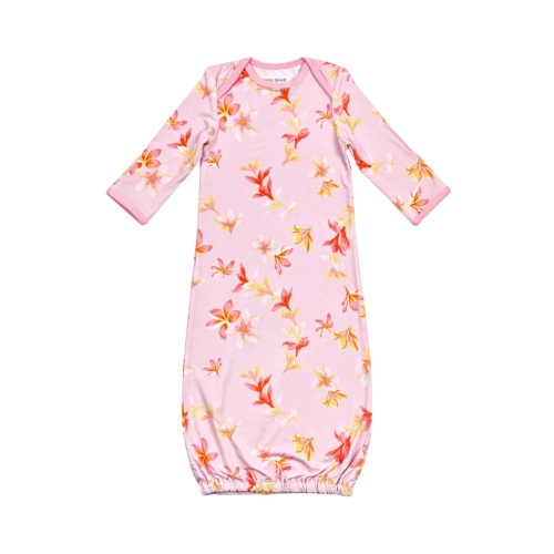 Coco Moon HI | Bamboo Layette Gown | Plumeria Honey