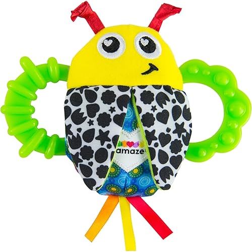 LAMAZE Bitty Bite Bug Rattle 4.5 Inch (Pack of 1)