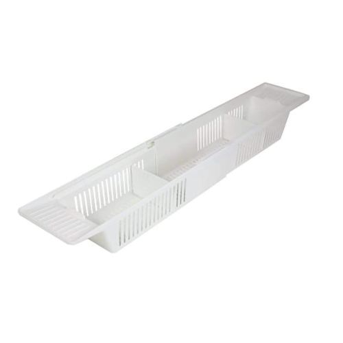 KidCo Bath Toy Organizer Storage Basket, 3 Compartment Horizontal Large Openings Bath Toy Organizer for Tub, Large Capacity Bath Toy Organizer with Large Openings, White