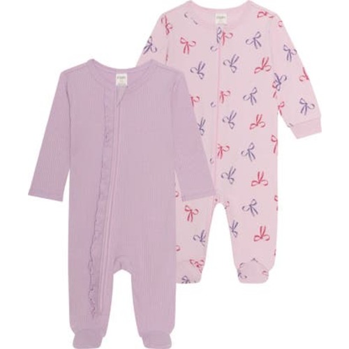 PL Baby by Petit Lem 2-Pack Assorted Ribbed Knit Footies | Nordstromrack