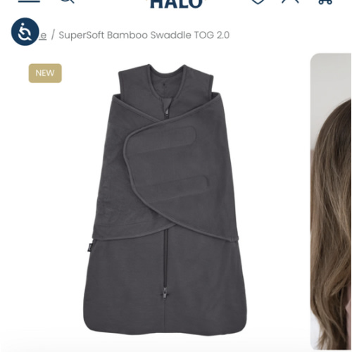 HALO Charcoal Bamboo Swaddle 2.0 TOG | SuperSoft