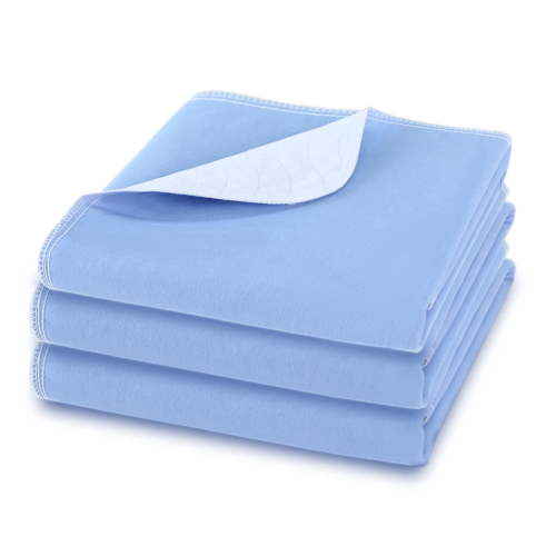 KEKOY 3 Pack Washable Bed Pads for Incontinence Reusable, 4 Layer Waterproof Absorbent Incontinence Bed Pads, Pee Pads for Adults, Dogs, Pets, 18*24" HSA/FSA Eligible