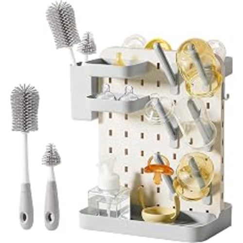 auvstar Countertop Bottle Drying Rack with Brushes