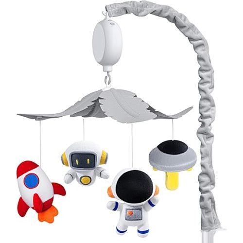 Feisike Space Crib Mobile, Spaceman Baby Mobile for Crib Nursery Decor Hanging Plush Crib Toys for Newborn Boys and Girls Infant Babies 0-6-12 Months