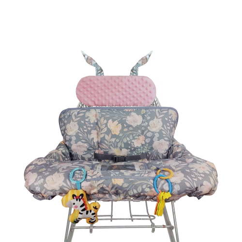 ICOPUCA Shopping Cart Cover for Baby, 2 in 1 cart Cover for Babies N high Chair Cover, Padded Grocery cart seat Cover for Baby Girl, with Extra Detachable Cushion, Universal fit; Patent Design