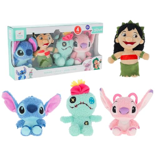 KIDS PREFERRED Disney Baby Lilo & Stitch 4 Piece Cuteeze Gift Set Plush Collector Set of Stuffed Animals, Lilo and Stitch Toys for Infants & Toddlers