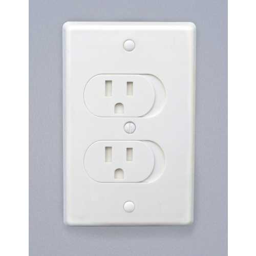 Qdos Universal Self-Closing Outlet Cover - White