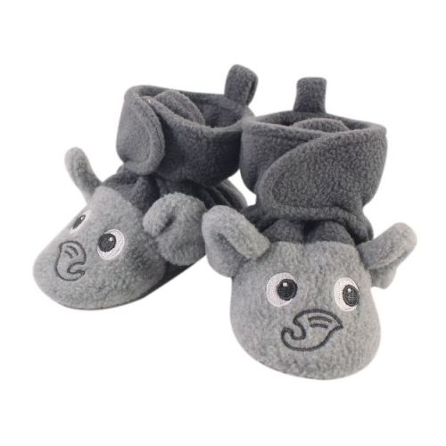 Hudson Baby Baby and Toddler Cozy Fleece Booties, Heather Gray Elephant