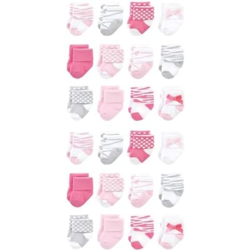 Luvable Friends Unisex Baby Cotton Rich Baby Terry Socks 24-Pack