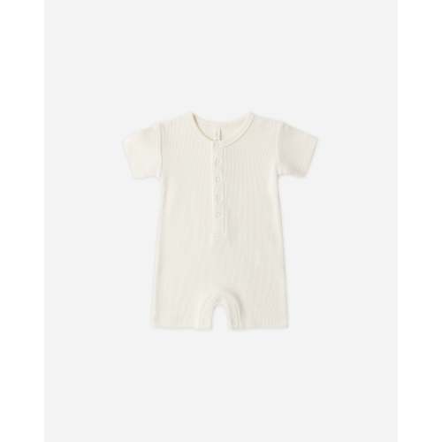 Waffle Snap Romper Natural